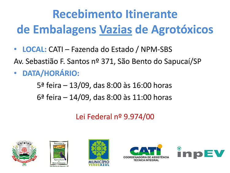 Programa Sistema Campo Limpo - logística reversa de embalagens vazias de defensivos agrícolas